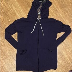 Blumin Elegant purple and black Women's Zip-Up Hoodie skull small goth